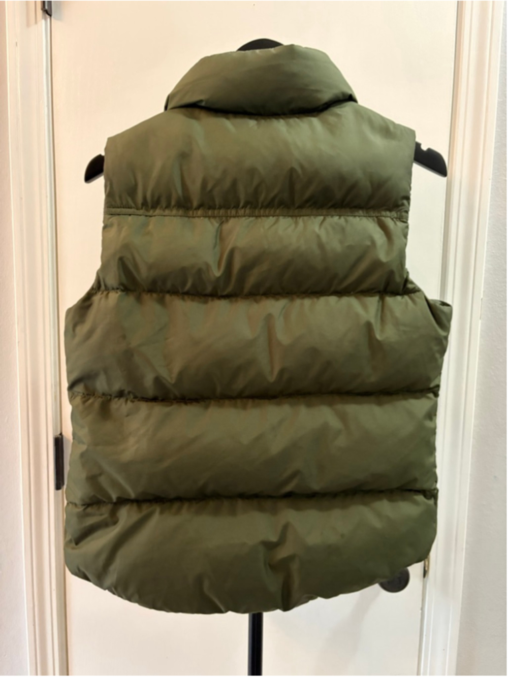 J.Crew Down Puffer Vest Women's XS Olive Green Wood Rope Toggle Full Zi - Picture 6 of 8